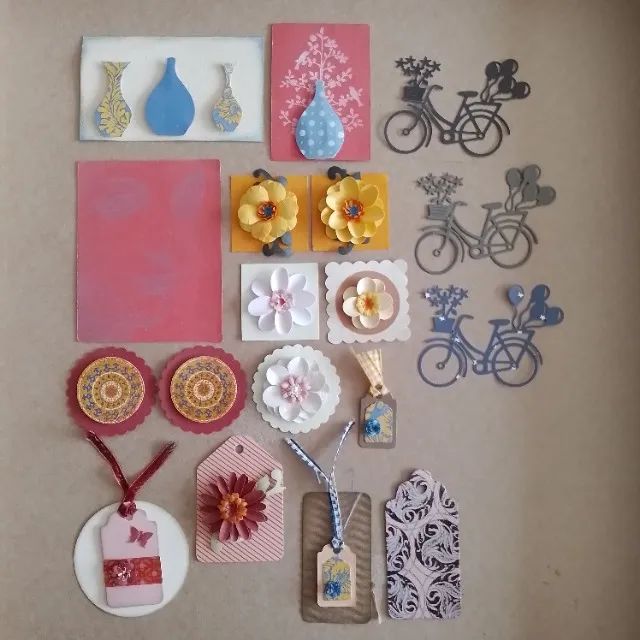 Recortes em papel, vários formatos, cores e tamanhos para aplicação em papel, madeira - Foto 6