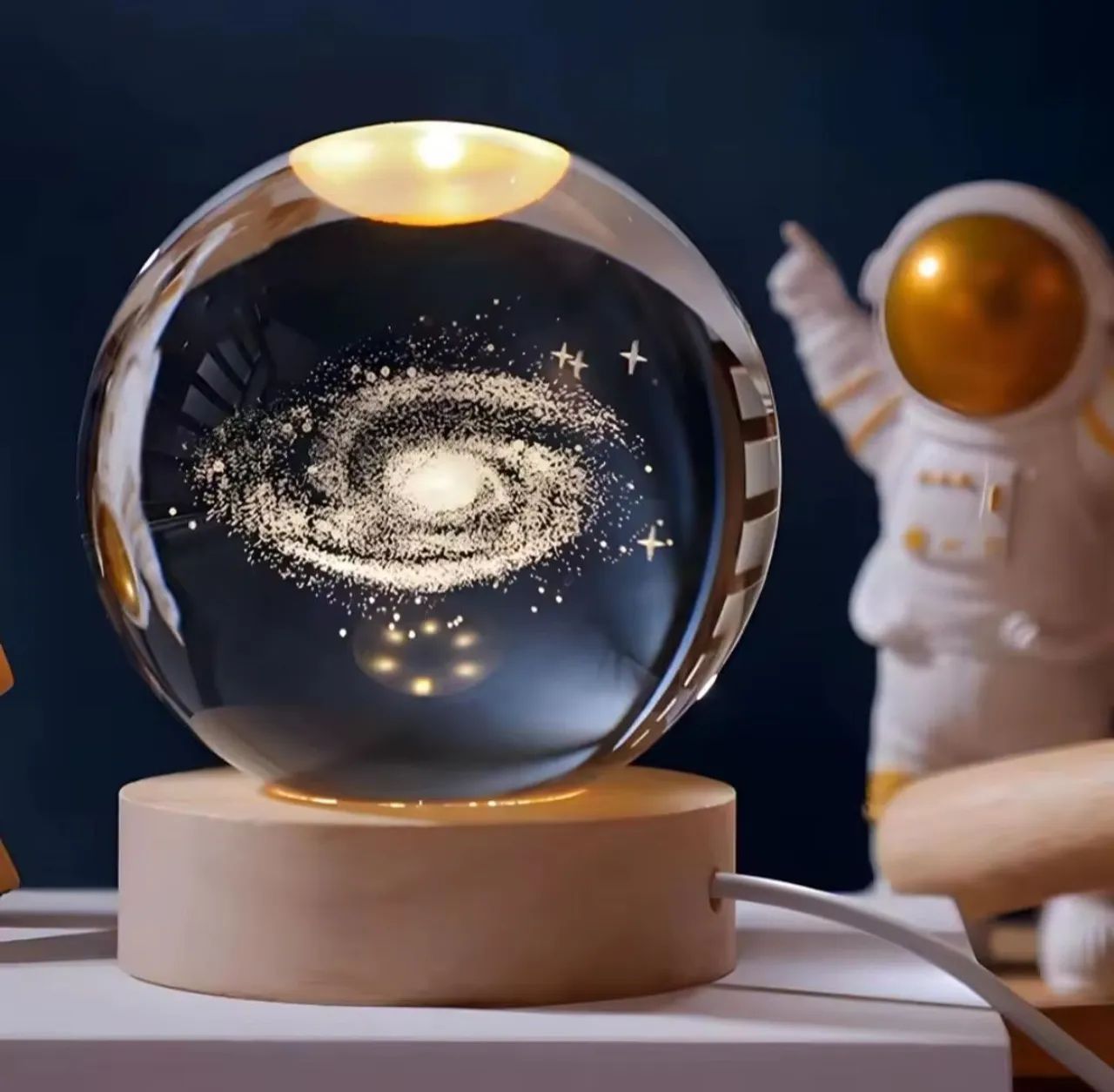 Luminária de mesa bola de cristal  - Foto 4
