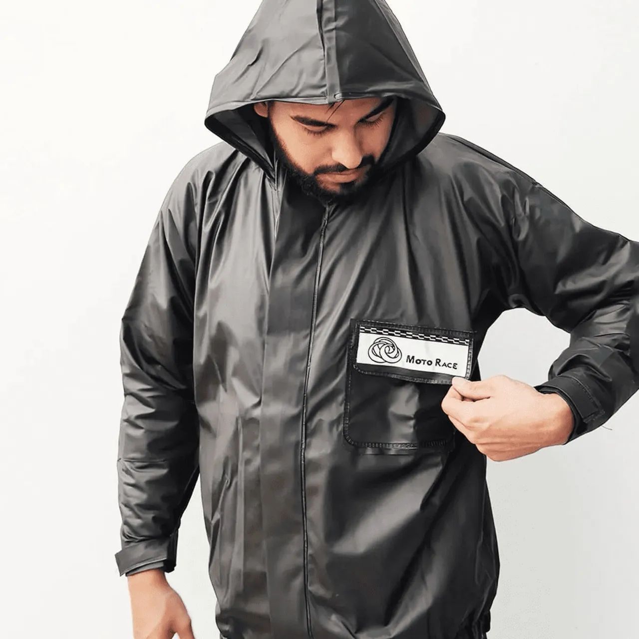 Conjunto capa de chuva com capuz motociclista/motoqueiro - Tamanho P, M, G, GG, EXG - Foto 3