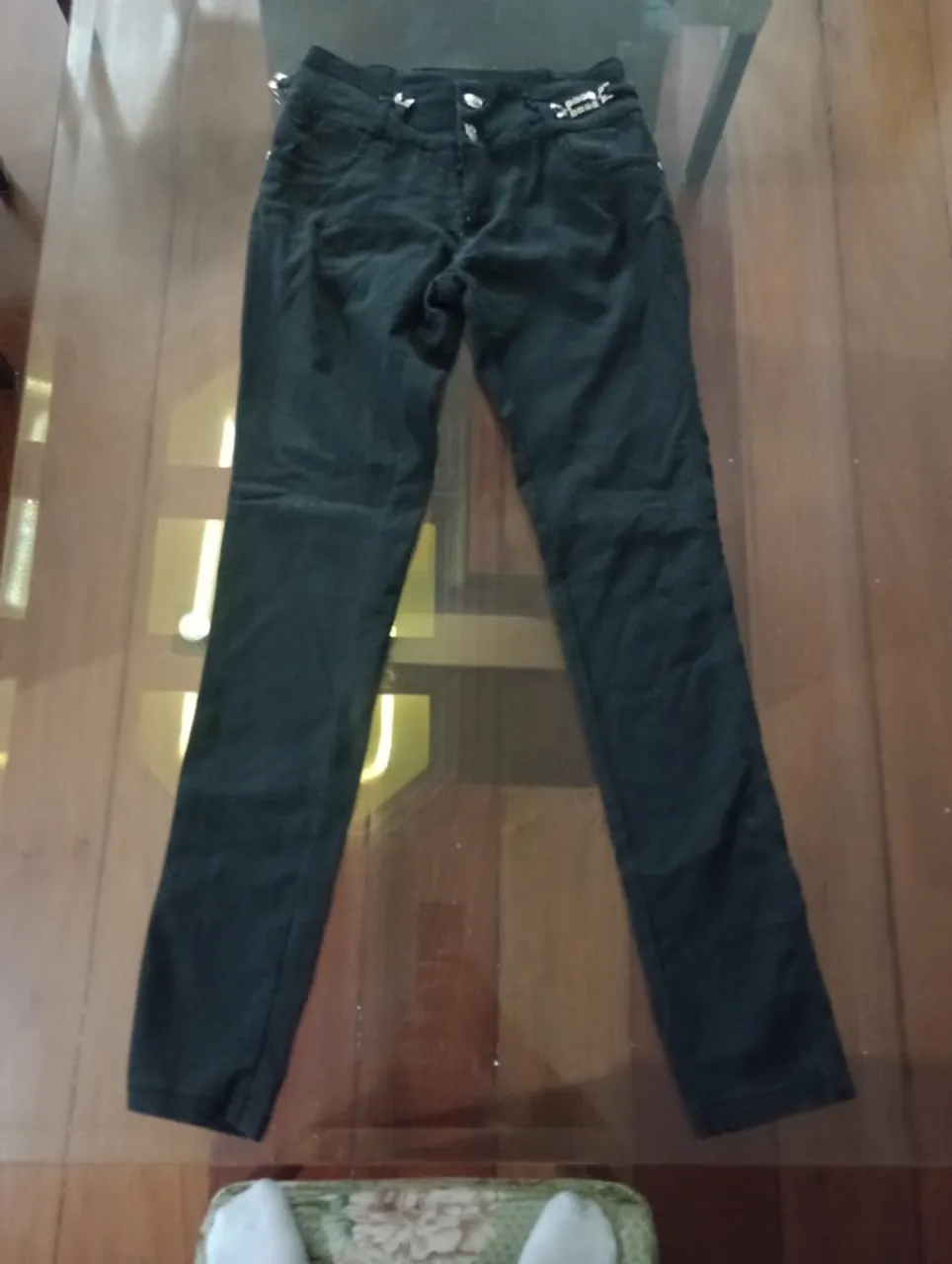 Calça jeans preta tamanho G codA14