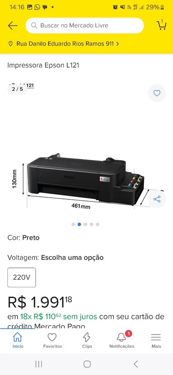 Impressora epson ecotank l121  - Foto 5