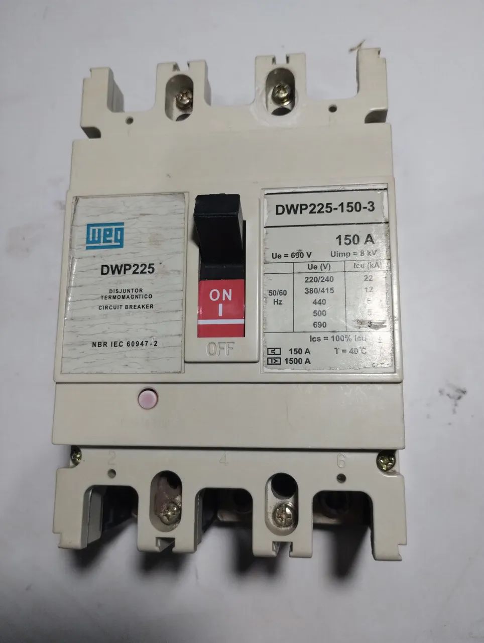 Disjuntor Termomagnético WEG DWP225-150-3 150A