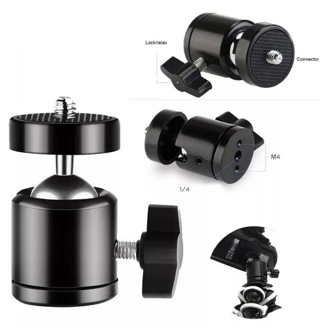 Ball Head Adaptador Para Tripé Câmera e Celular - Foto 4