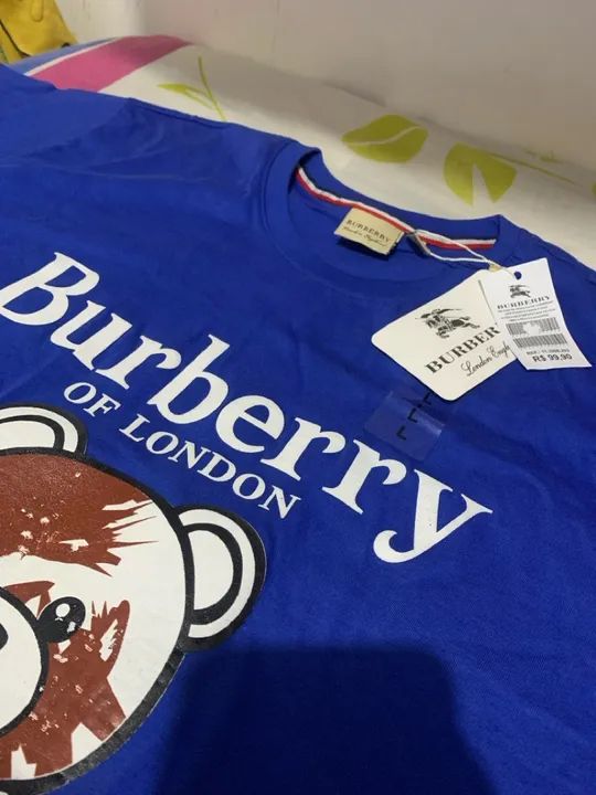 Camiseta masculina Burberry Azul - Foto 4