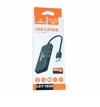 HUB USB 2.0 5 portas leitor cartao LEY-1838 