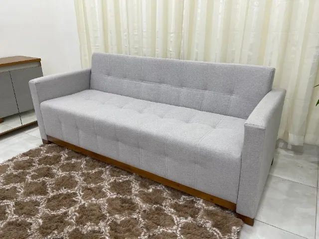 Sofá Cama Casal 4 Lugares e 5 Almofadas Feeling 210cm- Produto Novo Entrega Rápida - Foto 2