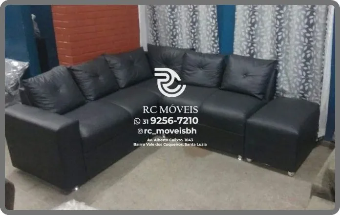 SOFA DE CANTO NOVO COURO SINTETICO COM GARANTIA DIRETO DA FABRICA