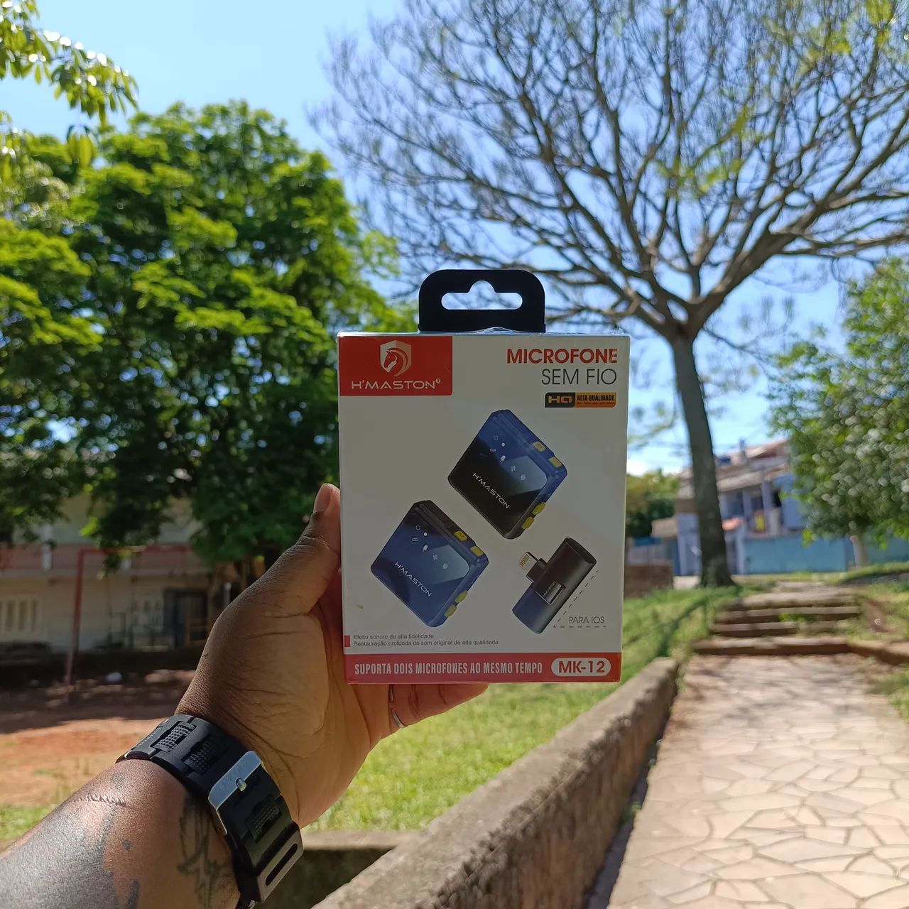 MICROFONE DE LAPELA ONEX E H'MASTON TIPO C E IOS 2 UNIDADES NA EMBALAGEM - Foto 2