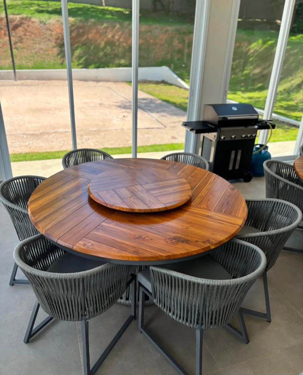 MESA COM 6 CADEIRAS _ VARANDA, JARDIM OU PISCINA