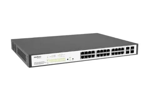 Switch Intelbras SG2404 PoE L2 mas 24 Portas Gigabit 4PGBIC 10 100 1000M