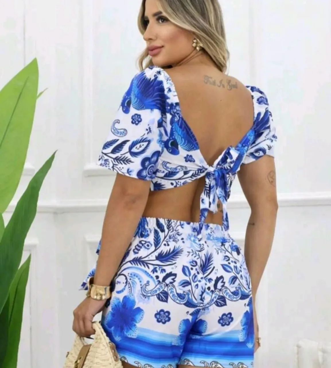 Conjunto short/saia e Cropped - Foto 2