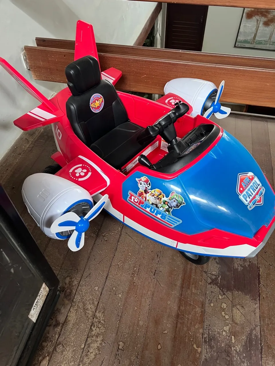 Avião Elétrico Patrulha Canina Azul Passeio Infantil. (OBS:nunca foi usado)