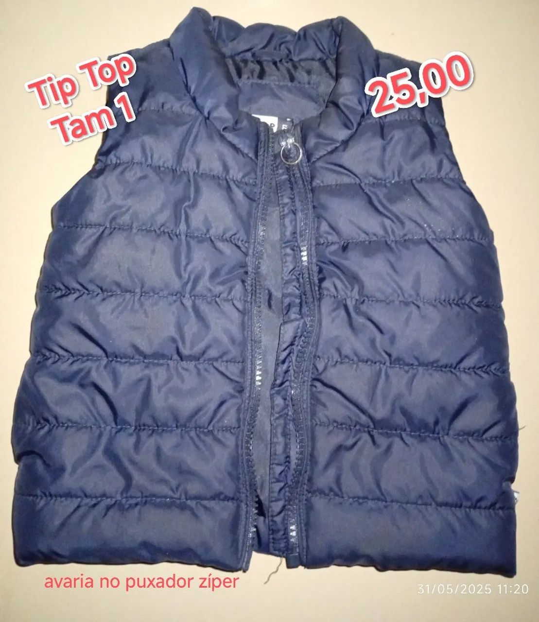 Colete Infantil Tip Top Tam 1