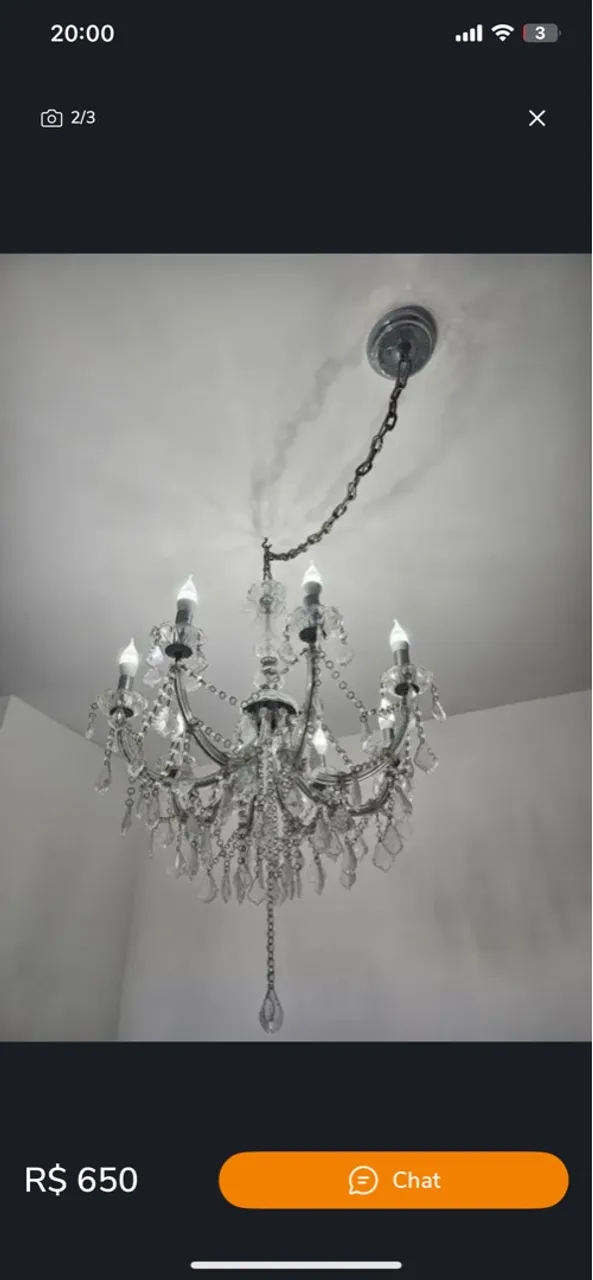 Lustre com 8 luzes\ pontas