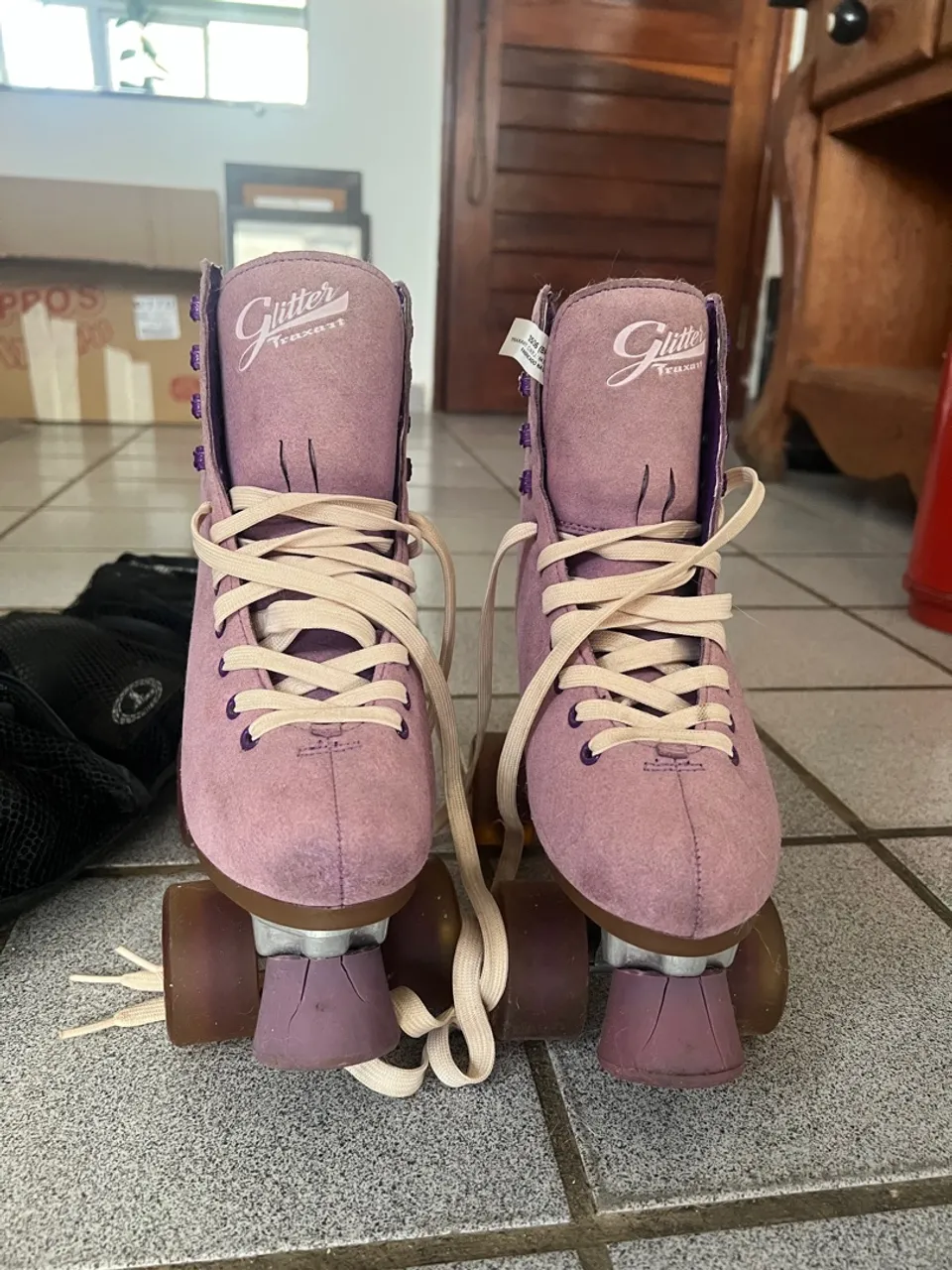 Patins Roller Glitter Roxos - Traxart 35/36