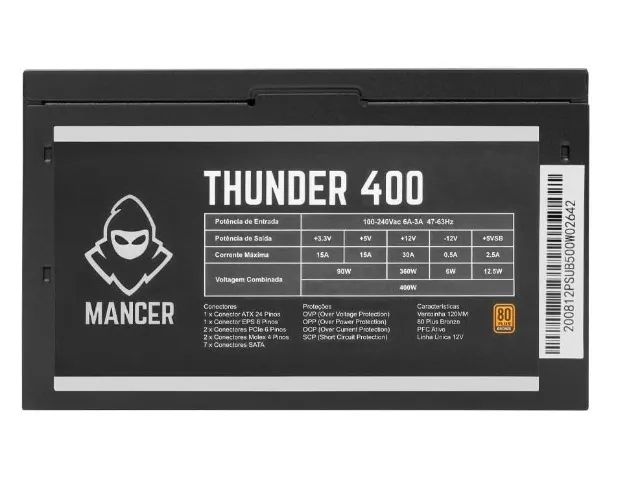Fonte Atx Mancer 400w real 80plus - Foto 2