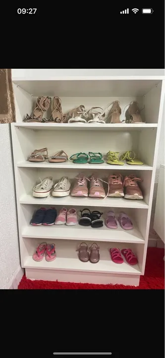 Sapateira branco com 6 prateleiras