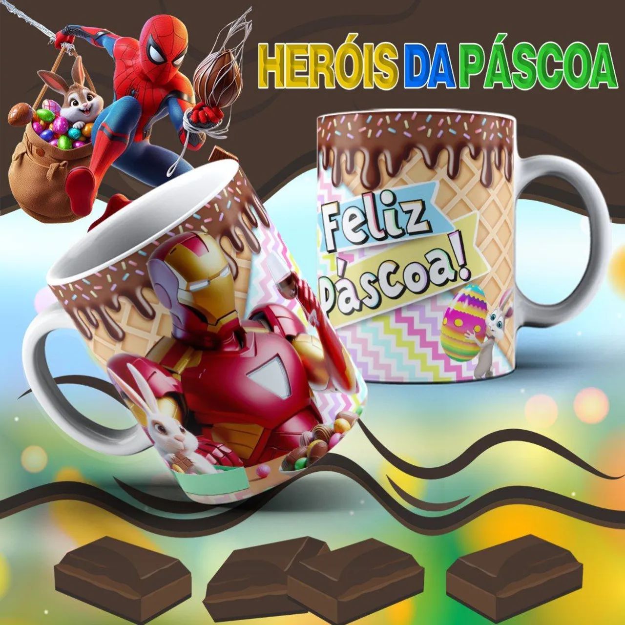 Canecas Personalizadas do Homem-Aranha - Heróis da Páscoa - Foto 4
