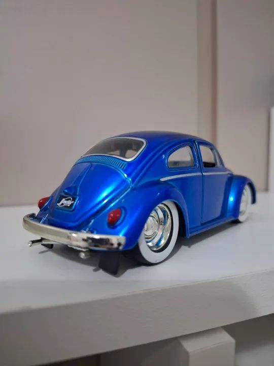 Fusca Azul Metálico Miniatura Colecionável - Foto 3