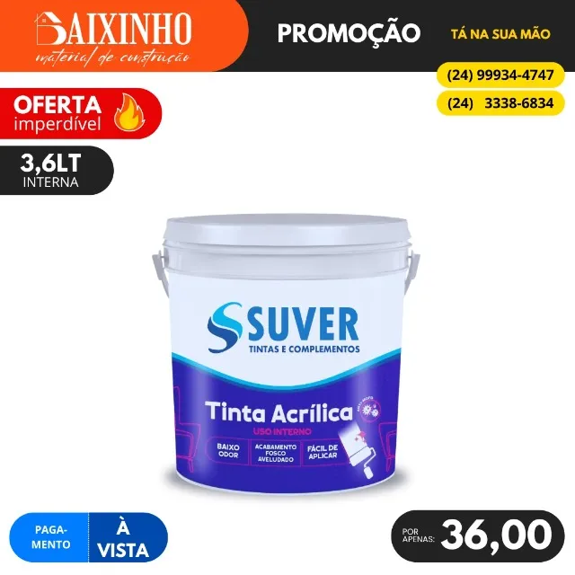 Tinta Acrílica 3,6 Litros Suver