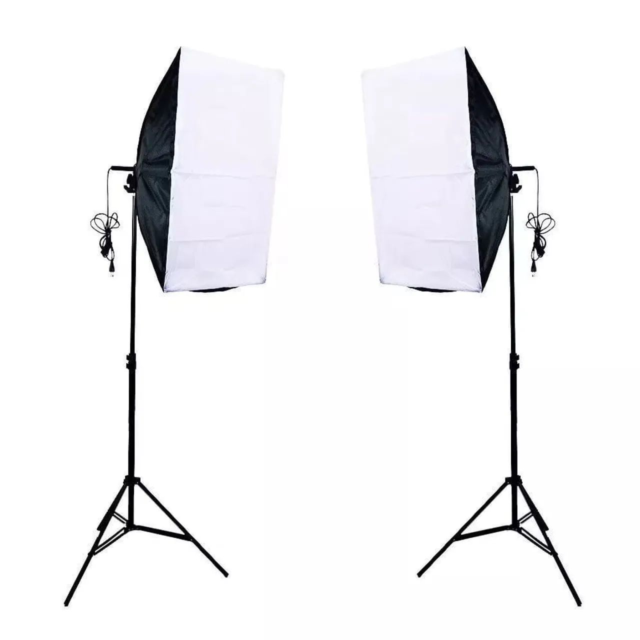 2 Softbox luz continua com soquete kit com tripé