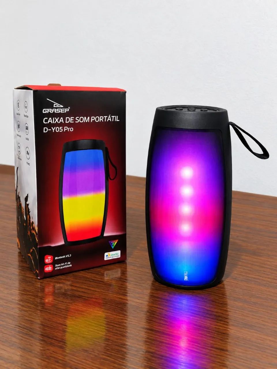 Caixa de som com Led Rítmica!