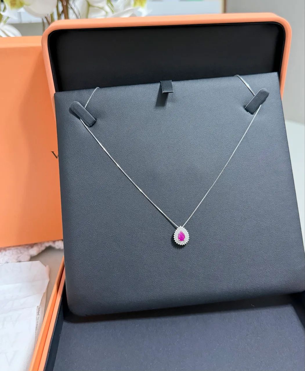 Colar ouro branco e rubi Vivara  - Foto 2