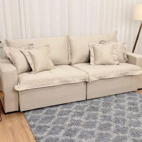 Sofá Cama Retrátil Reclinável Isis 2.00m Linho - Foto 3