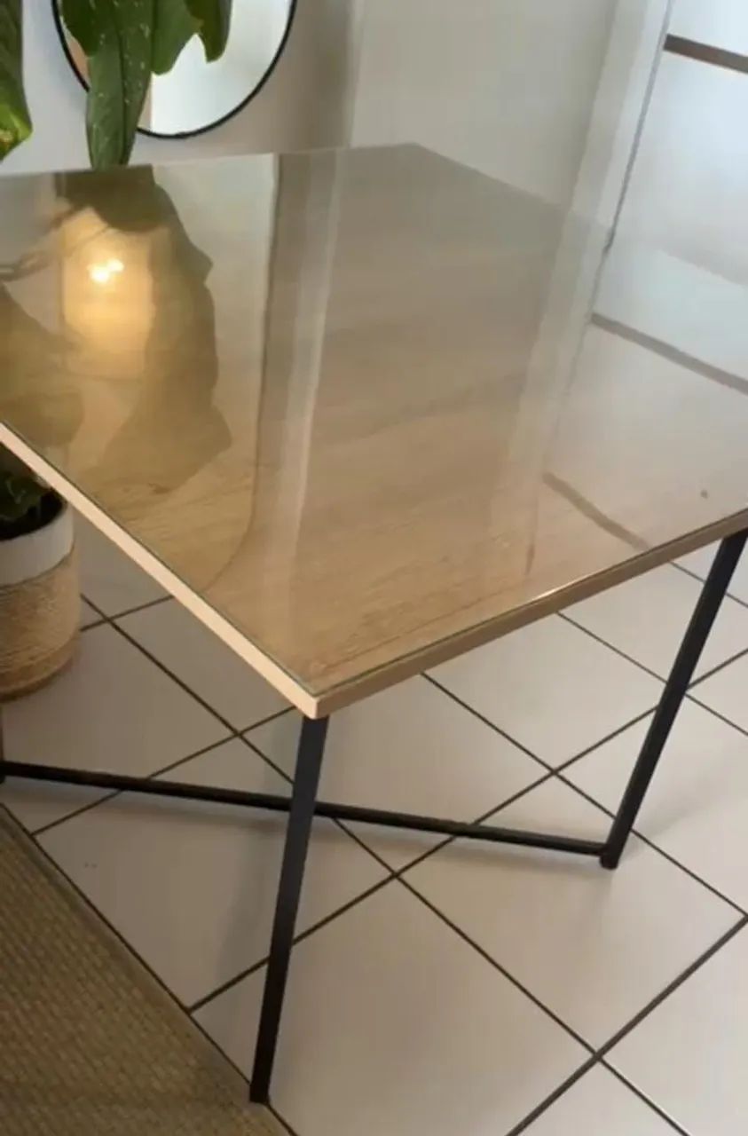 Mesa Quadrada com Tampo de Vidro - Foto 4