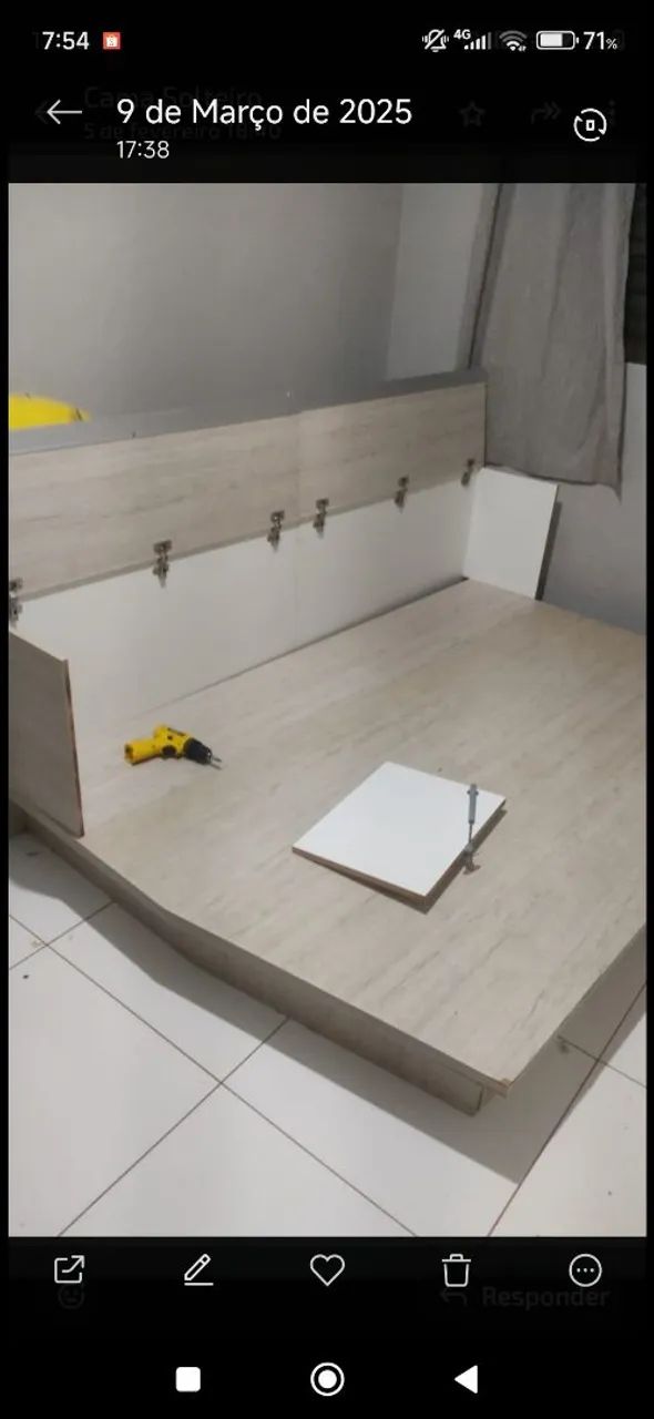Cama solteiro mdf grande com baú integrado  - Foto 3