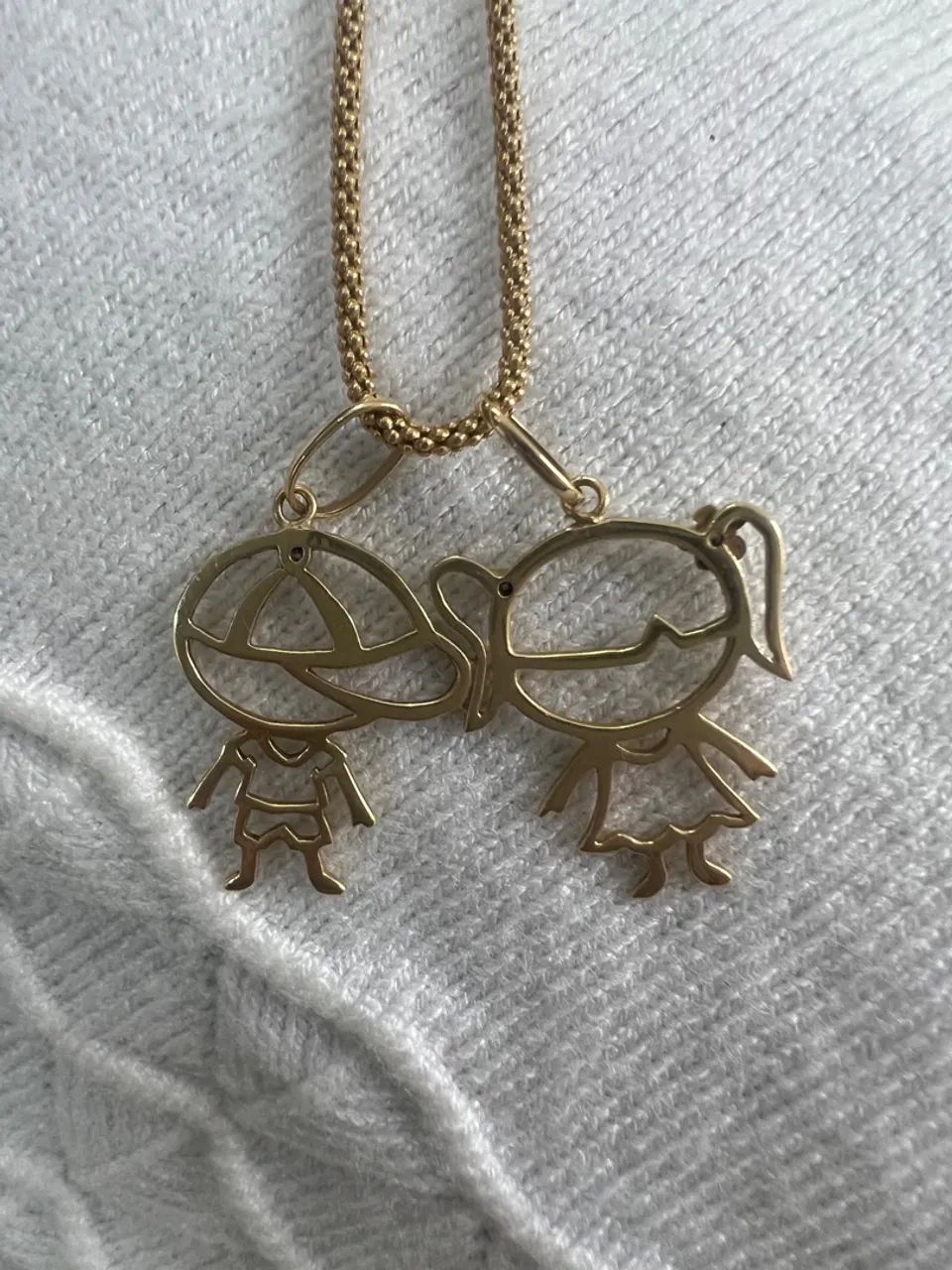 CORRENTE MENINO E MENINA OURO 18 kl - Foto 2