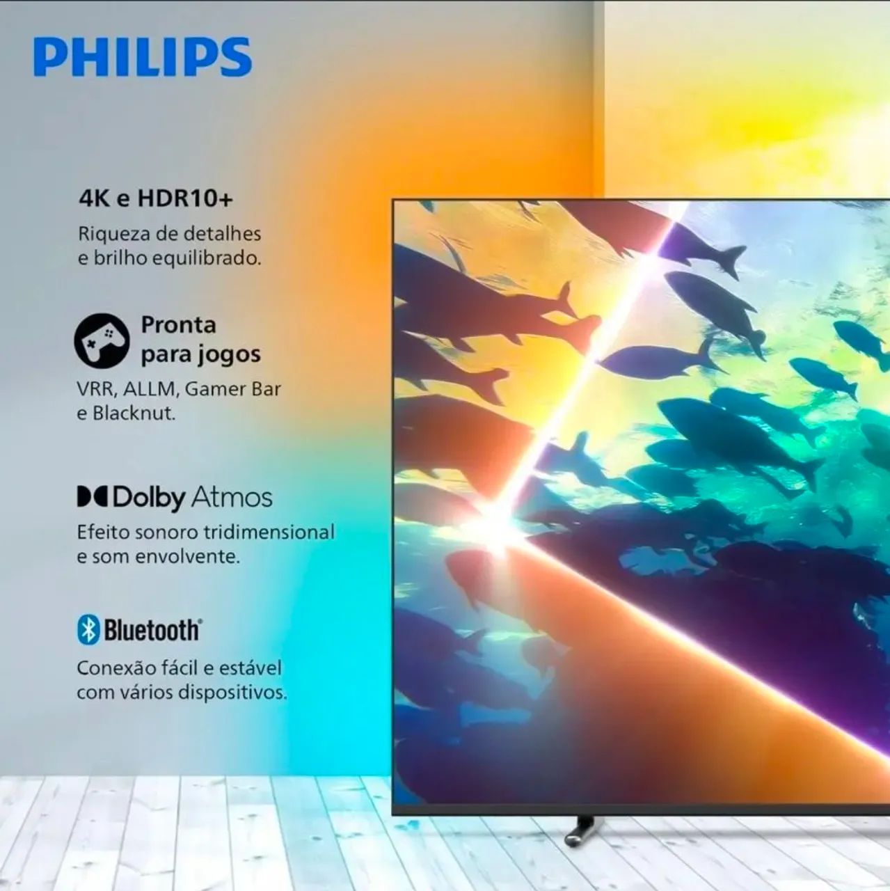 Smart TV Philips 50 com Ambilight - Foto 6
