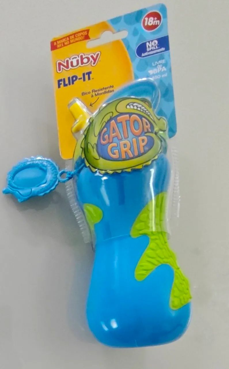 Garrafinha Infantil Nûby Gator Grip 450ml - Nova