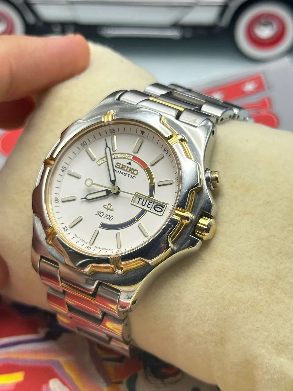 Relógio seiko Kinetic 39mm aço  - Foto 4