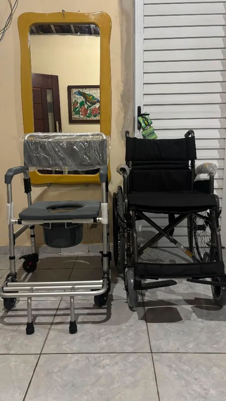 Kit cadeira de rodas e cadeira de banho - Foto 3