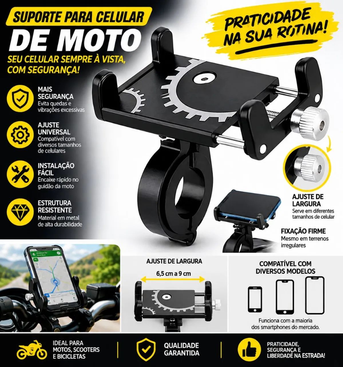 SUPORTE PARA CELULAR ALUMÍNIO 
