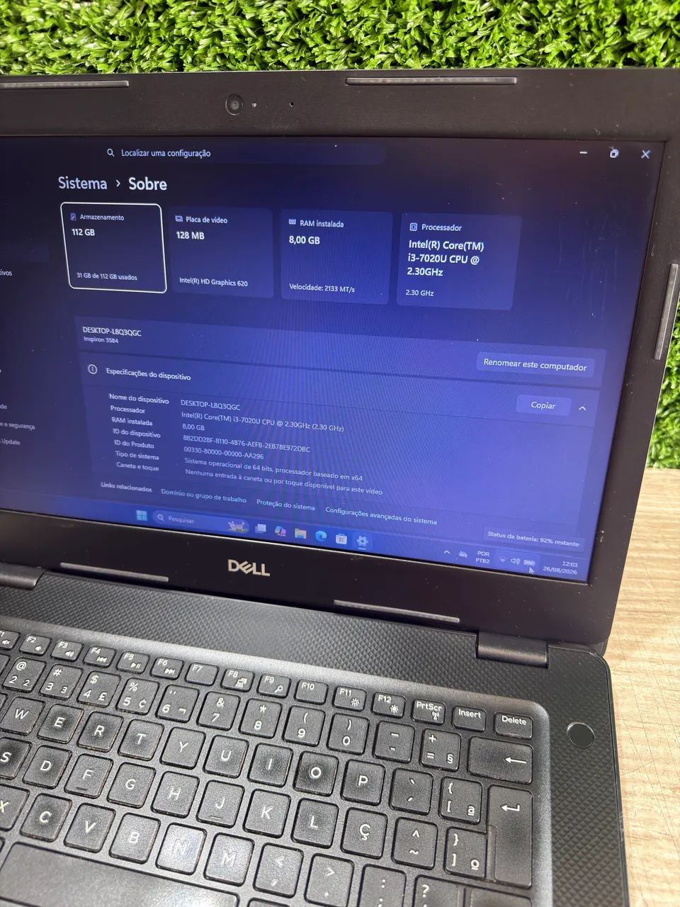 Notebook DeLL Core i3 8ram SSD120 Windows 11 Office Antivírus - Foto 3
