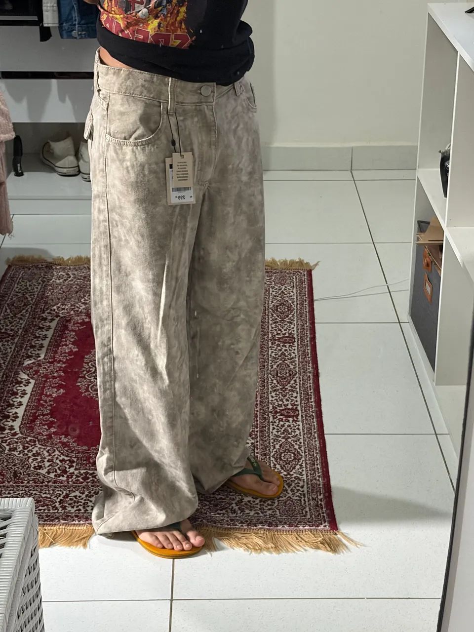 calça wide leg cintura baixa  - Foto 3