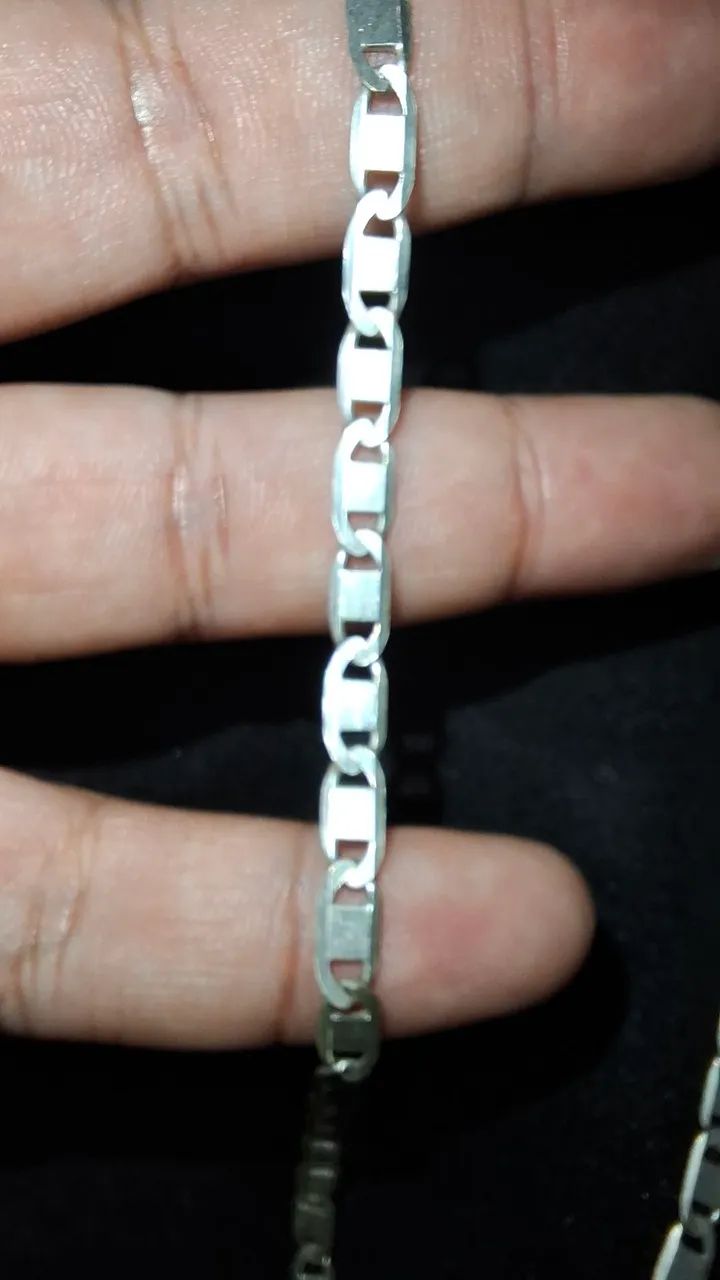 Corrente prata piastrine 4mm/ retirada em samambaia norte  - Foto 2