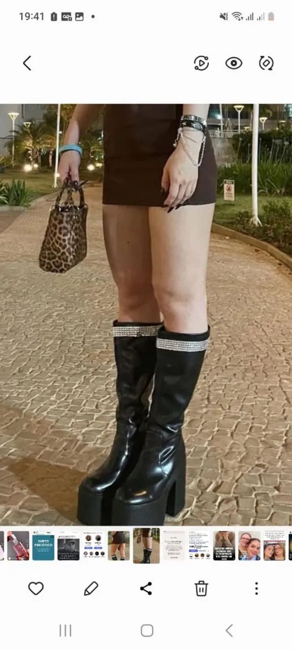 Botas pretas plataforma alta