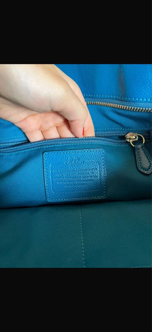 Bolsa de couro COACH azul - Foto 3