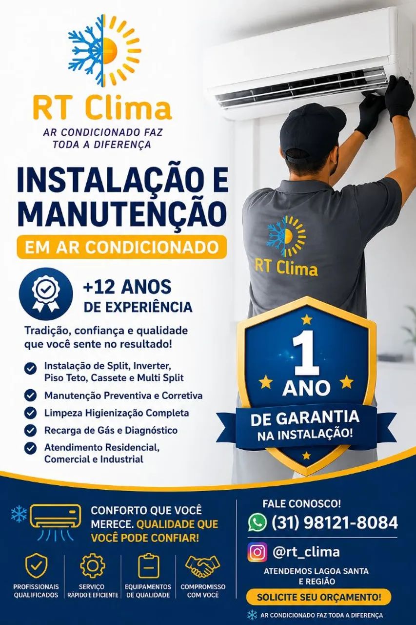 Instalação e manutenção em ar condicionado!! 