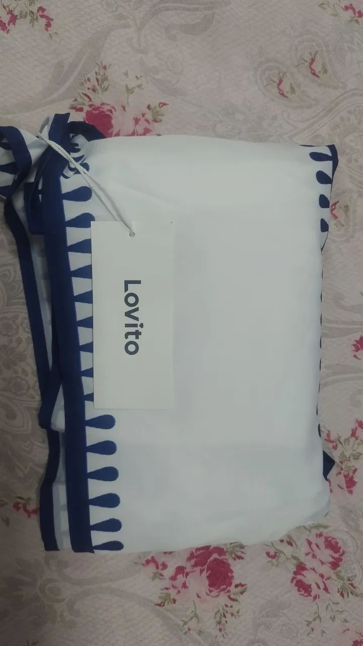 Vestido azul e branco Lovito  - Foto 4