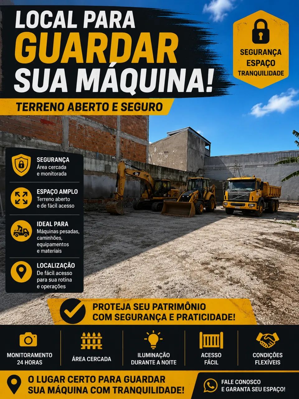 Alugo espaço para guardar máquinas 