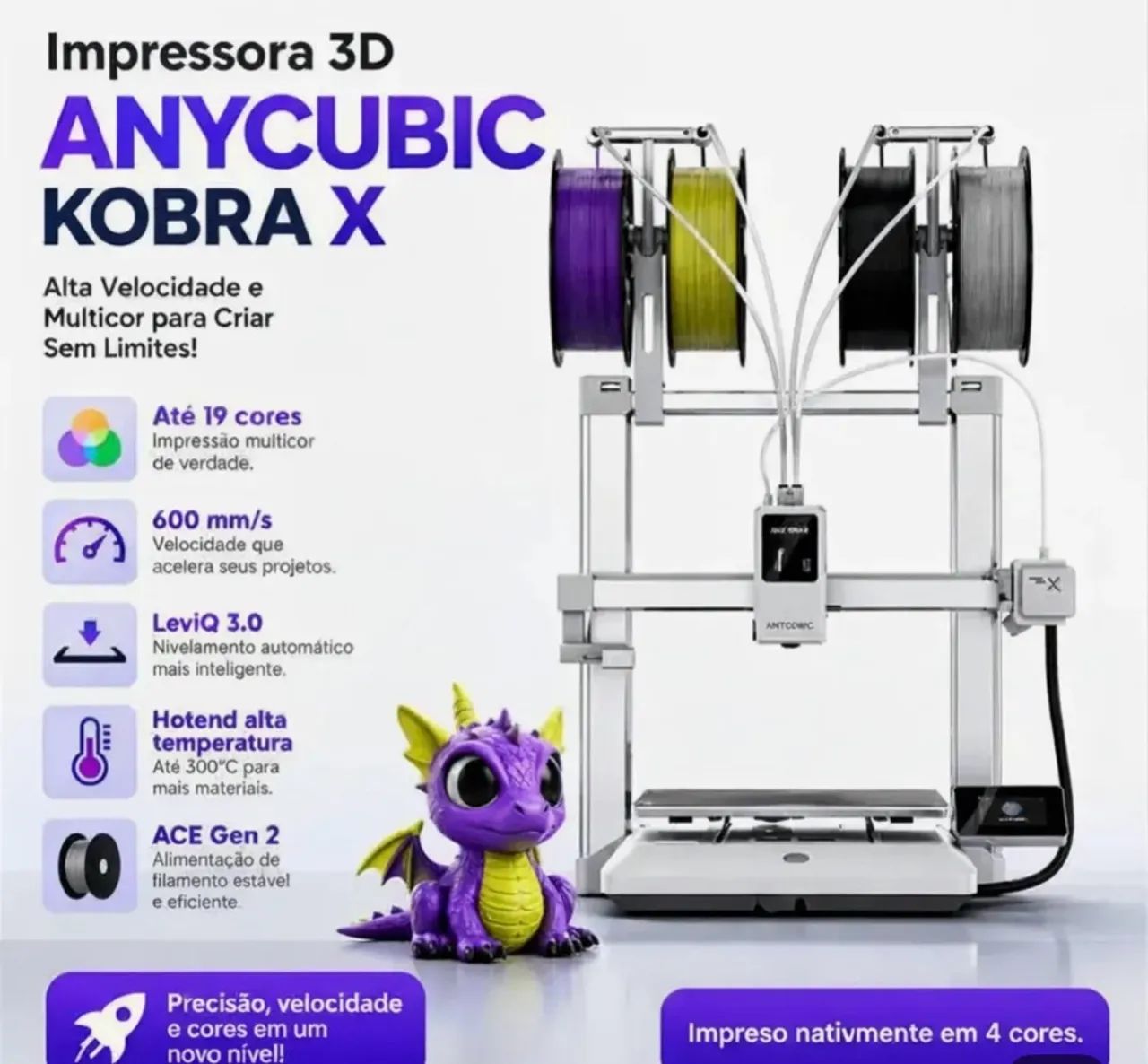 Impressora 3d Kobra x lacrada 