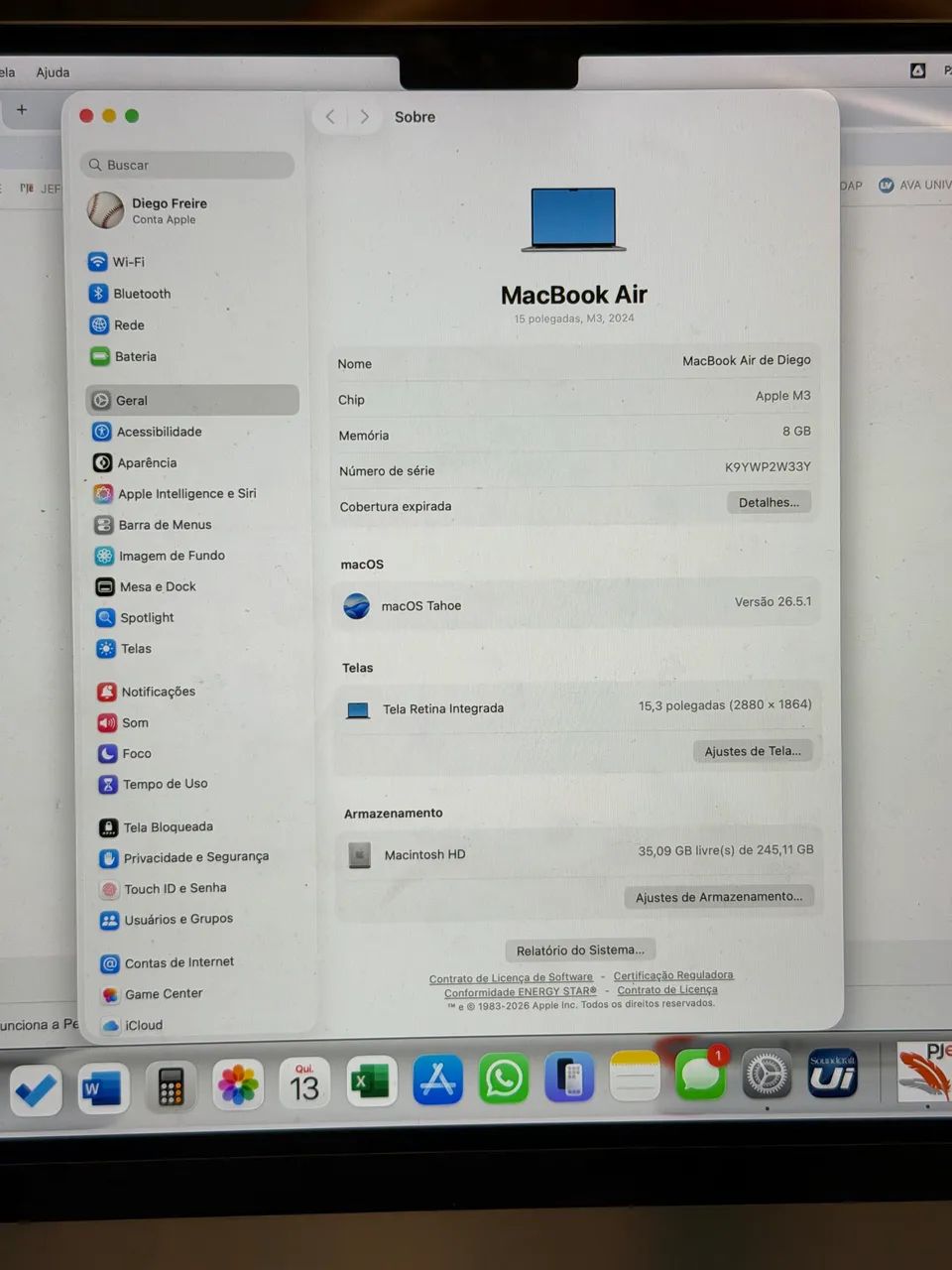 MacBook M3 15 8GB 256GB - Foto 3