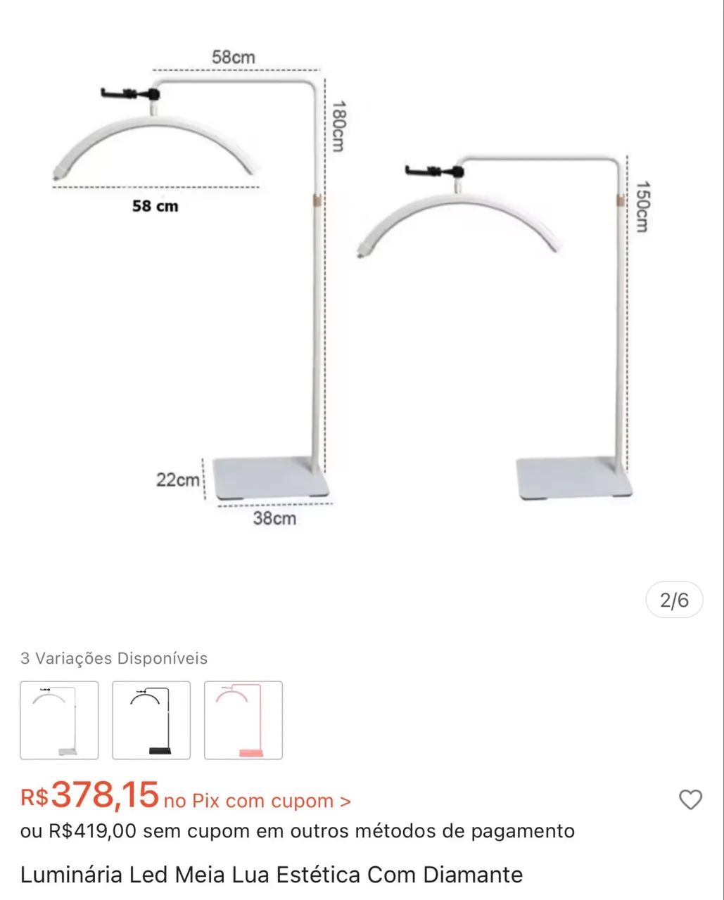 Luminária Led estética - ring light 