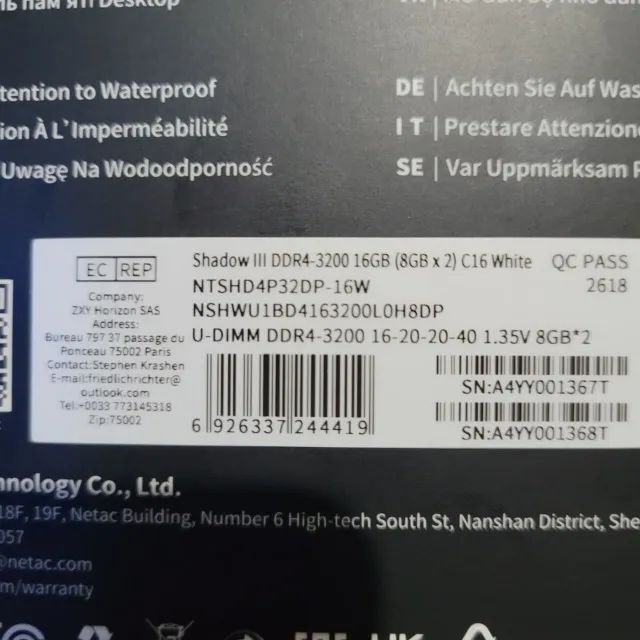 Memória RAM DDR4 8GB x 2 - Nova - Foto 5