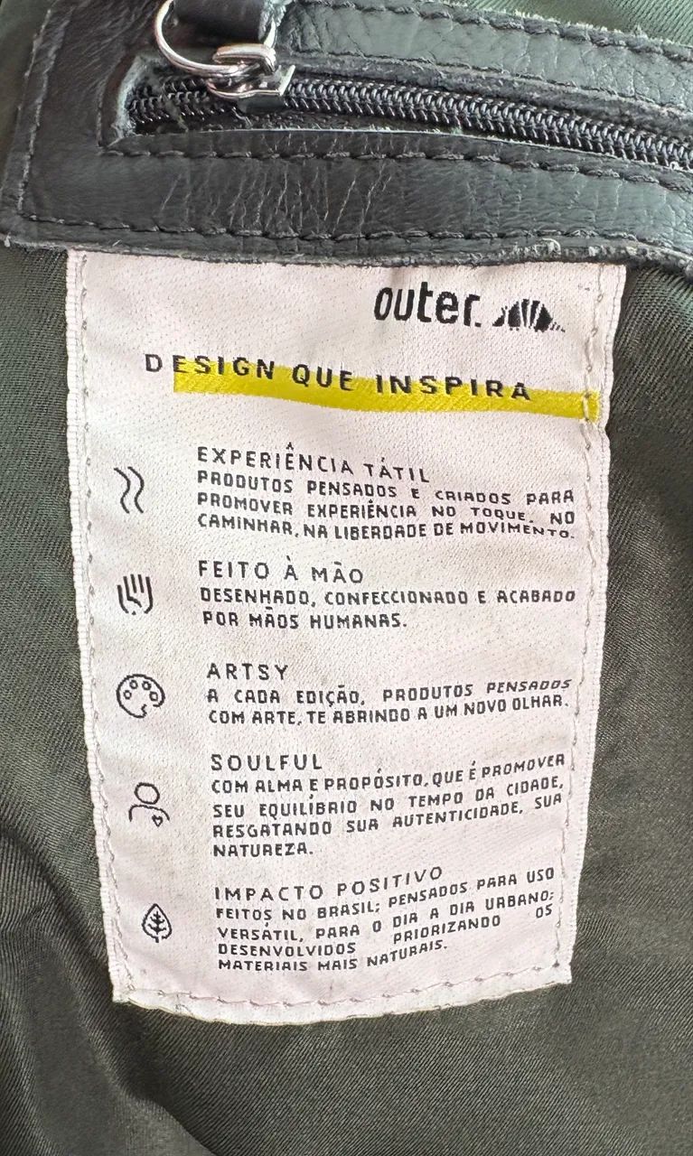 Mochila Outer em Couro Preto - Foto 4