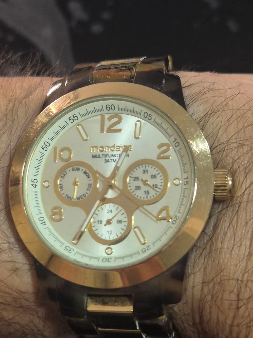 Relógio MONDAINE MULTIFUNCTION  3ATM   À  QUARTZ   -  ÓTIMO ESTADO - Foto 2